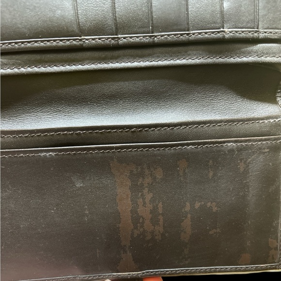 Gucci Canvas Monogram & Leather Snap Wallet with Black & Silver Crossbody Chain - Picture 11 of 16